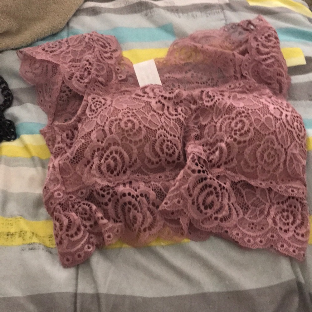 A dusty rose crop top
